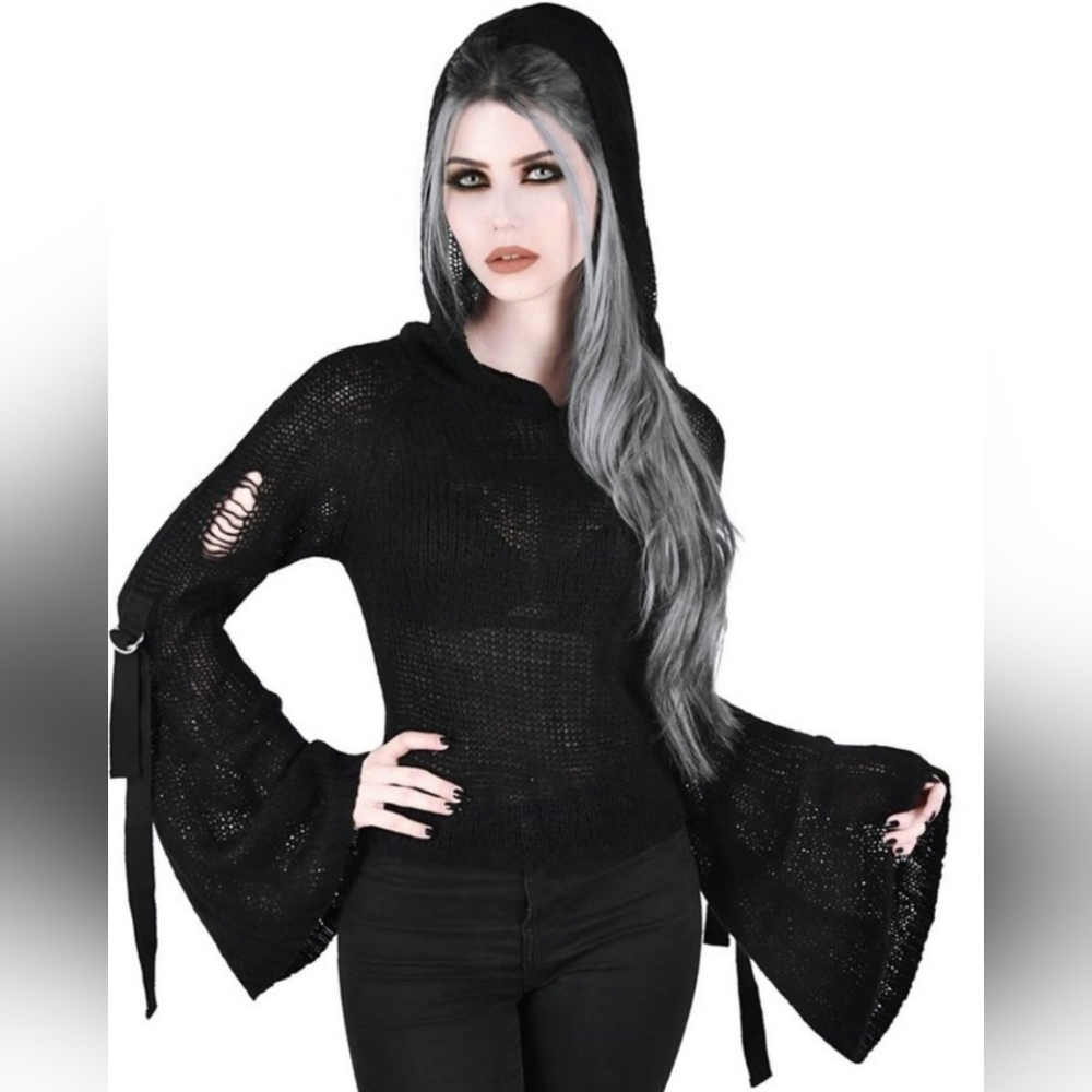 Killstar Crop Hoodie Knit